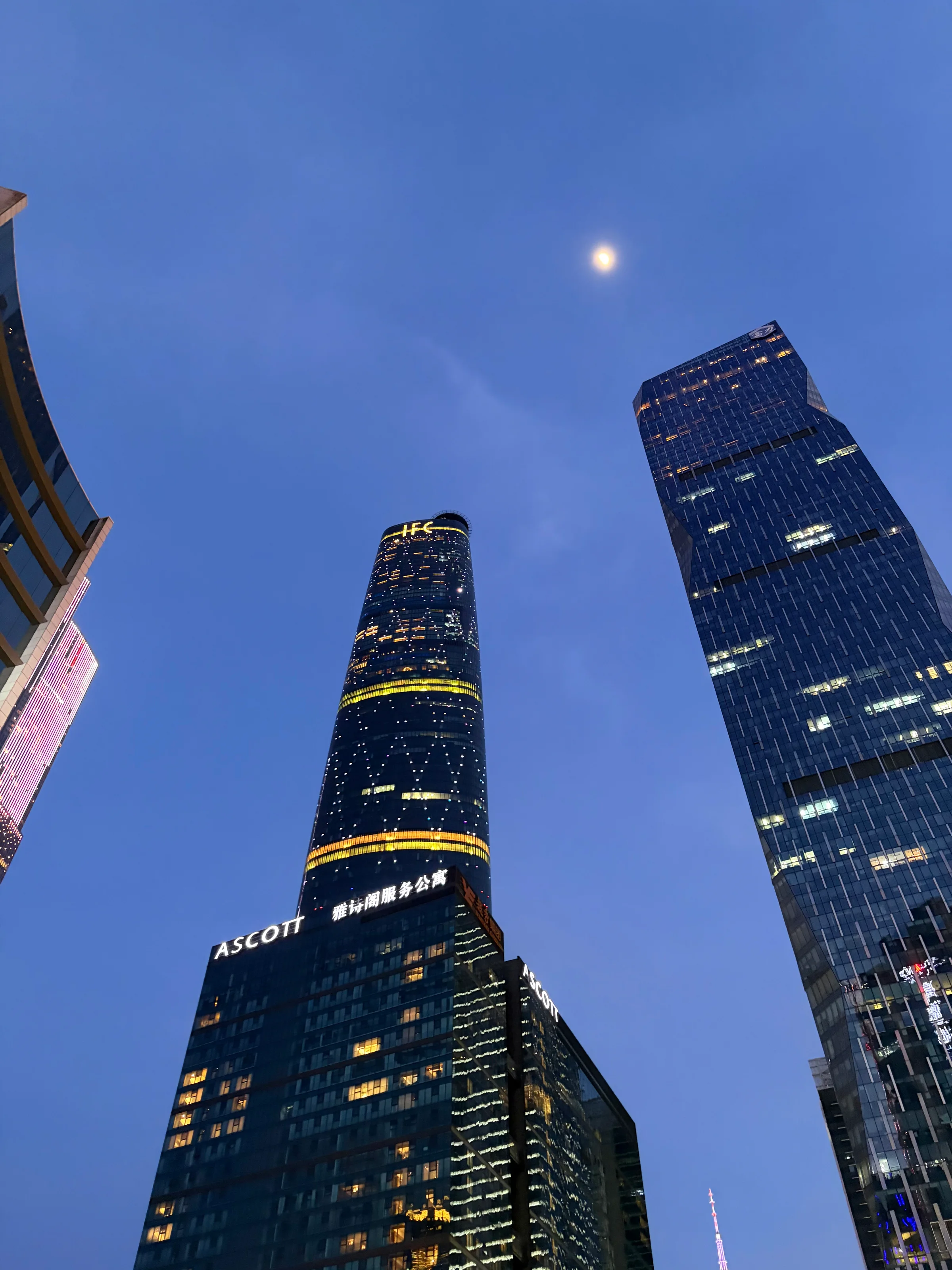 Towers at dusk